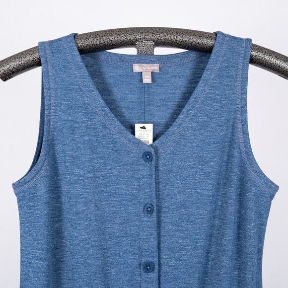 T by Talbots Jumpsuit Heathered Blue Women's Size XS Casual Lounge Cozy Comfort - Picture 3 of 6